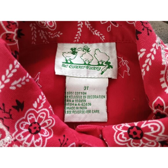 Quacker Factory Red Paisley Denim Jean Jacket, Children's Toddler 3T - Picture 7 of 7